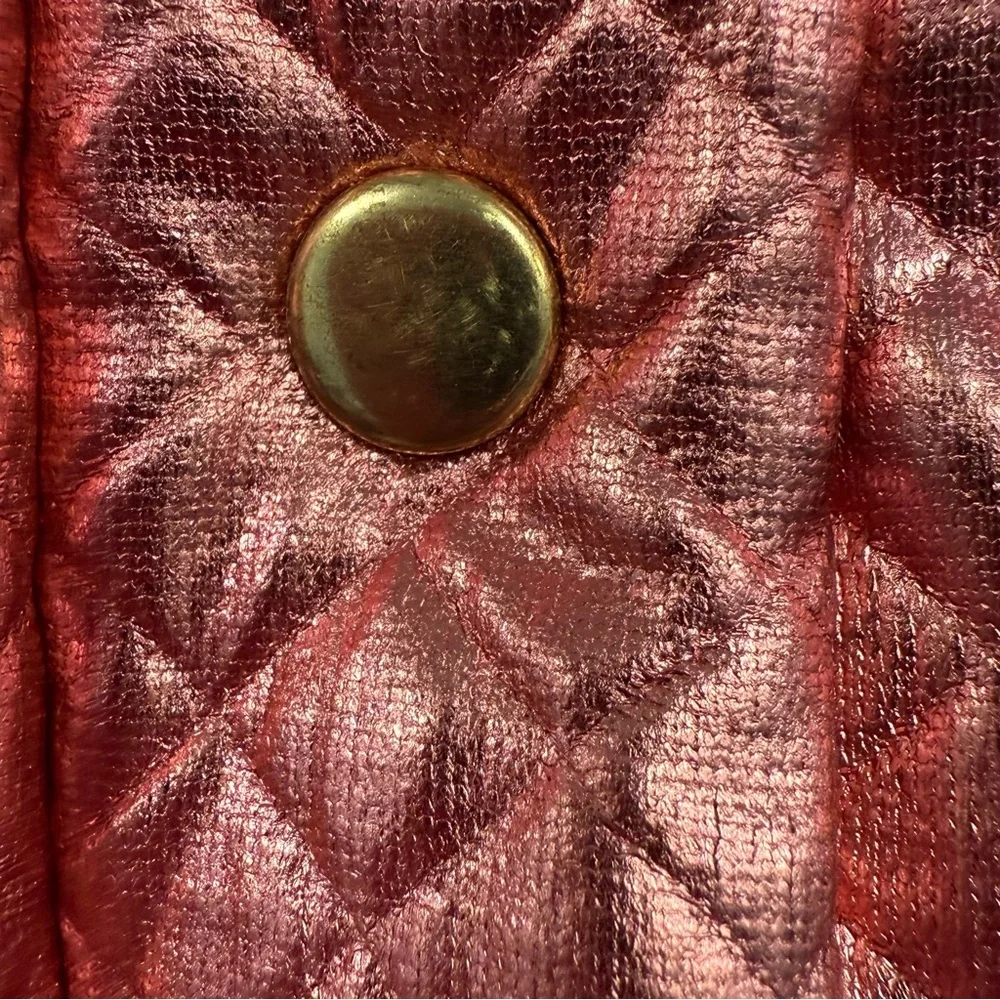 NWT Hello Kitty Metallic Quilted Vest Rose Gold Pink Girls 6 Sequin Bling Logo